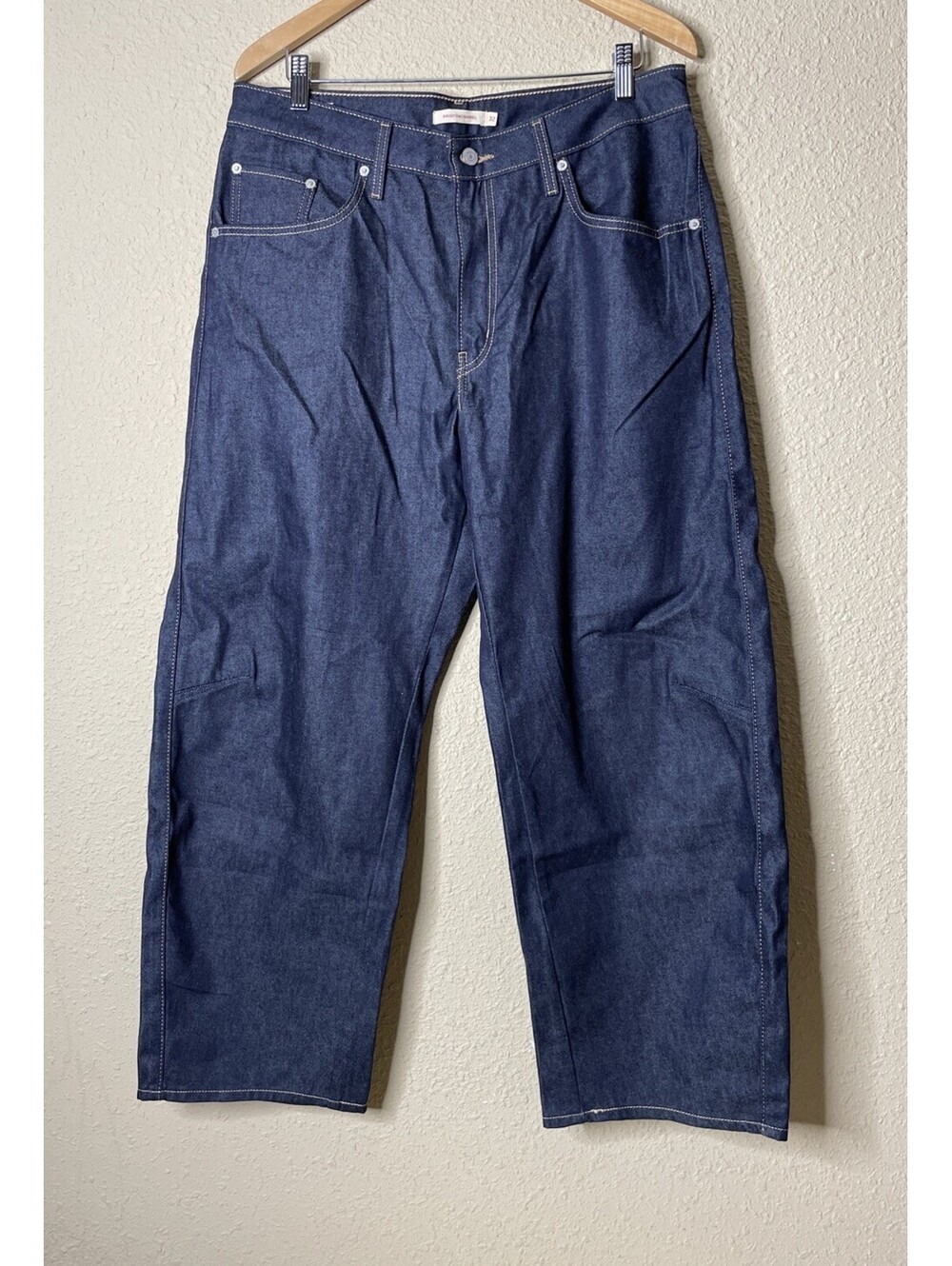 Levis Premium Baggy Dad Barrel Jeans Dark Indigo Blue 32x30 (Actual 34x29) READ